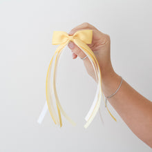 Load image into Gallery viewer, Yellow tail pinch ribbon bows - 2 sizes