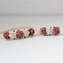 Load image into Gallery viewer, Delicate dusky pink & cream daisy flowers - Clip or headband