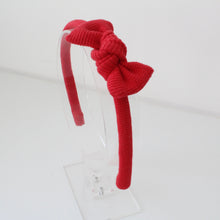 Load image into Gallery viewer, Red ribbed knot Alice headband