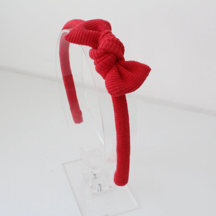 Red ribbed knot Alice headband