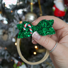 Load image into Gallery viewer, Candy cane small chunky glitter bows