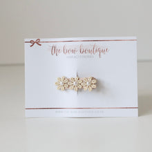 Load image into Gallery viewer, Delicate soft beige daisy & pearl  flowers - Clip or headband