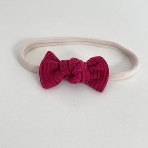 Petite jersey ribbed knot bows - (20 Colours)