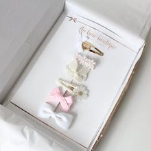Load image into Gallery viewer, Soft pink, white & cream clip set