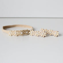 Load image into Gallery viewer, Delicate soft beige daisy & pearl  flowers - Clip or headband