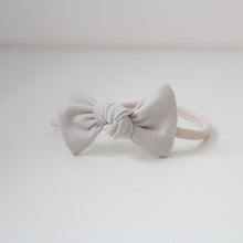 Load image into Gallery viewer, Soft grey knot jersey bows