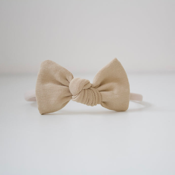 Beige knot jersey bows