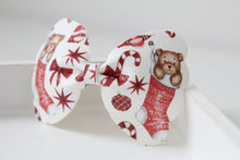 Load image into Gallery viewer, Traditional stocking bear scalloped bows