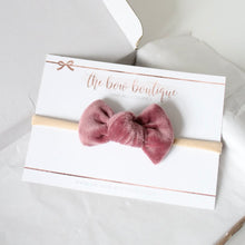 Load image into Gallery viewer, Dusky velvet knot bows