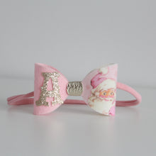 Load image into Gallery viewer, Pink Santa claus bows