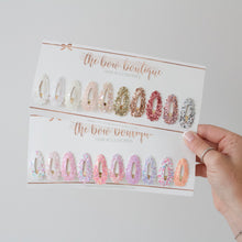Load image into Gallery viewer, Petite my first glitter snappy clips - 20 colours