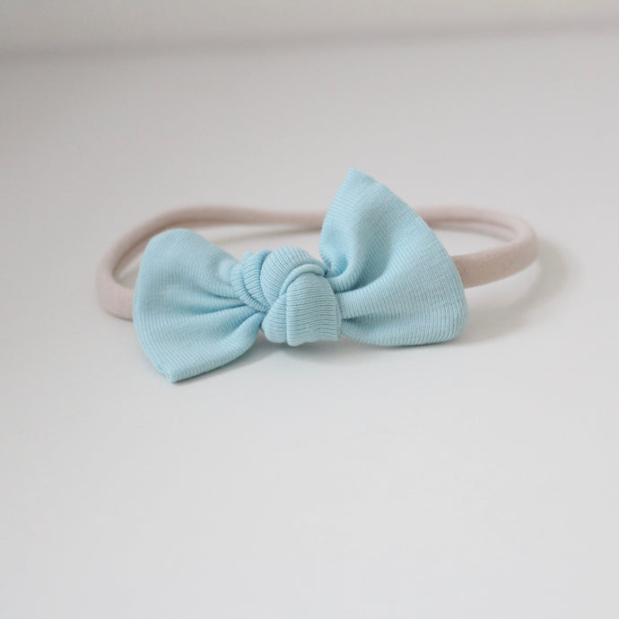 Baby blue knot jersey bows