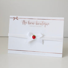 Load image into Gallery viewer, Hand tied strawberry ribbon bow headbands - 2 colours