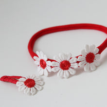 Load image into Gallery viewer, Red daisy flowers I clip or headband