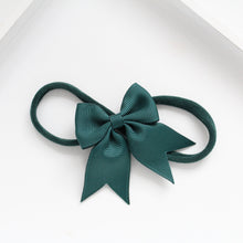 Load image into Gallery viewer, Personalised short tail pinch ribbon bow headbands 28 colours