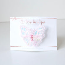 Load image into Gallery viewer, Pink iridescent butterfly clip