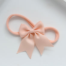 Load image into Gallery viewer, Personalised short tail pinch ribbon bow headbands 28 colours