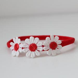 Red daisy flowers I clip or headband