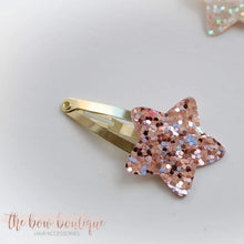 Load image into Gallery viewer, My first glitter star snappy clips (25 Colours)