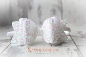 Chunky double glitter bows (25 Colours)