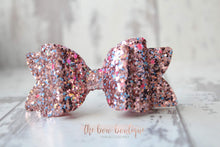 Load image into Gallery viewer, Chunky double glitter bows (25 Colours)