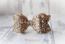 Load image into Gallery viewer, Chunky double glitter bows (25 Colours)