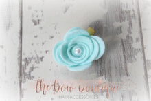 Load image into Gallery viewer, Large felt flower clips with pearl (26 Colours)