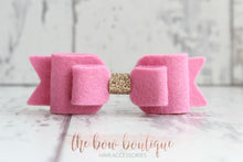 Load image into Gallery viewer, Double felt bows with gold centre (25 colours)