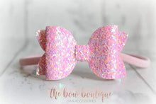 Load image into Gallery viewer, Medium deluxe glitter bows (25 Colours)