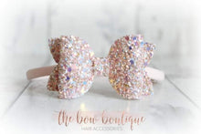 Load image into Gallery viewer, Medium deluxe glitter bows (25 Colours)