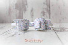 Load image into Gallery viewer, Double glitter bows (25 colours)