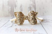 Load image into Gallery viewer, Medium deluxe glitter bows (25 Colours)