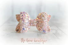 Load image into Gallery viewer, Mini deluxe glitter bows (25 Colours)
