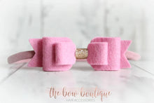 Load image into Gallery viewer, Double felt bows with gold centre (25 colours)