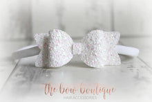 Load image into Gallery viewer, Small chunky glitter bows (25 Colours)
