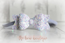 Load image into Gallery viewer, Small chunky glitter bows (25 Colours)