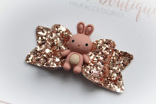 Load image into Gallery viewer, Copper small chunky  bunny bow - Easter
