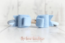 Load image into Gallery viewer, Double felt bows with gold centre (25 colours)
