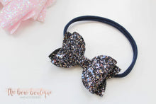 Load image into Gallery viewer, Large deluxe glitter bows (25 colours)