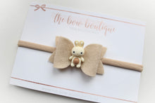 Load image into Gallery viewer, Medium beige felt bunny bow - Easter