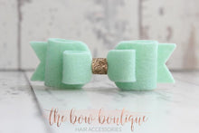 Load image into Gallery viewer, Double felt bows with gold centre (25 colours)