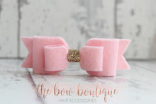 Load image into Gallery viewer, Double felt bows with gold centre (25 colours)