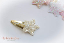 Load image into Gallery viewer, My first glitter star snappy clips (25 Colours)