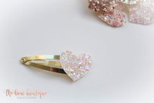 Load image into Gallery viewer, My first glitter heart snappy clip (25 Colours)