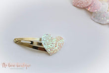 Load image into Gallery viewer, My first glitter heart snappy clip (25 Colours)