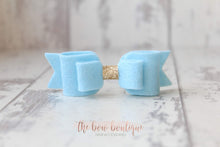 Load image into Gallery viewer, Double felt bows with gold centre (25 colours)