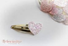 Load image into Gallery viewer, My first glitter heart snappy clip (25 Colours)