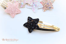 Load image into Gallery viewer, Glitter star snappy clips (25 colours)