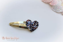 Load image into Gallery viewer, My first glitter heart snappy clip (25 Colours)