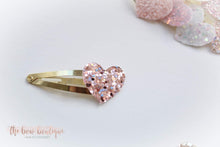 Load image into Gallery viewer, My first glitter heart snappy clip (25 Colours)